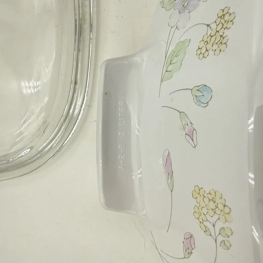 Corning Ware FLORAL PASTEL BOUQUET Casserole w/Lid‎ - 2.0 Qt A-2-B VGC